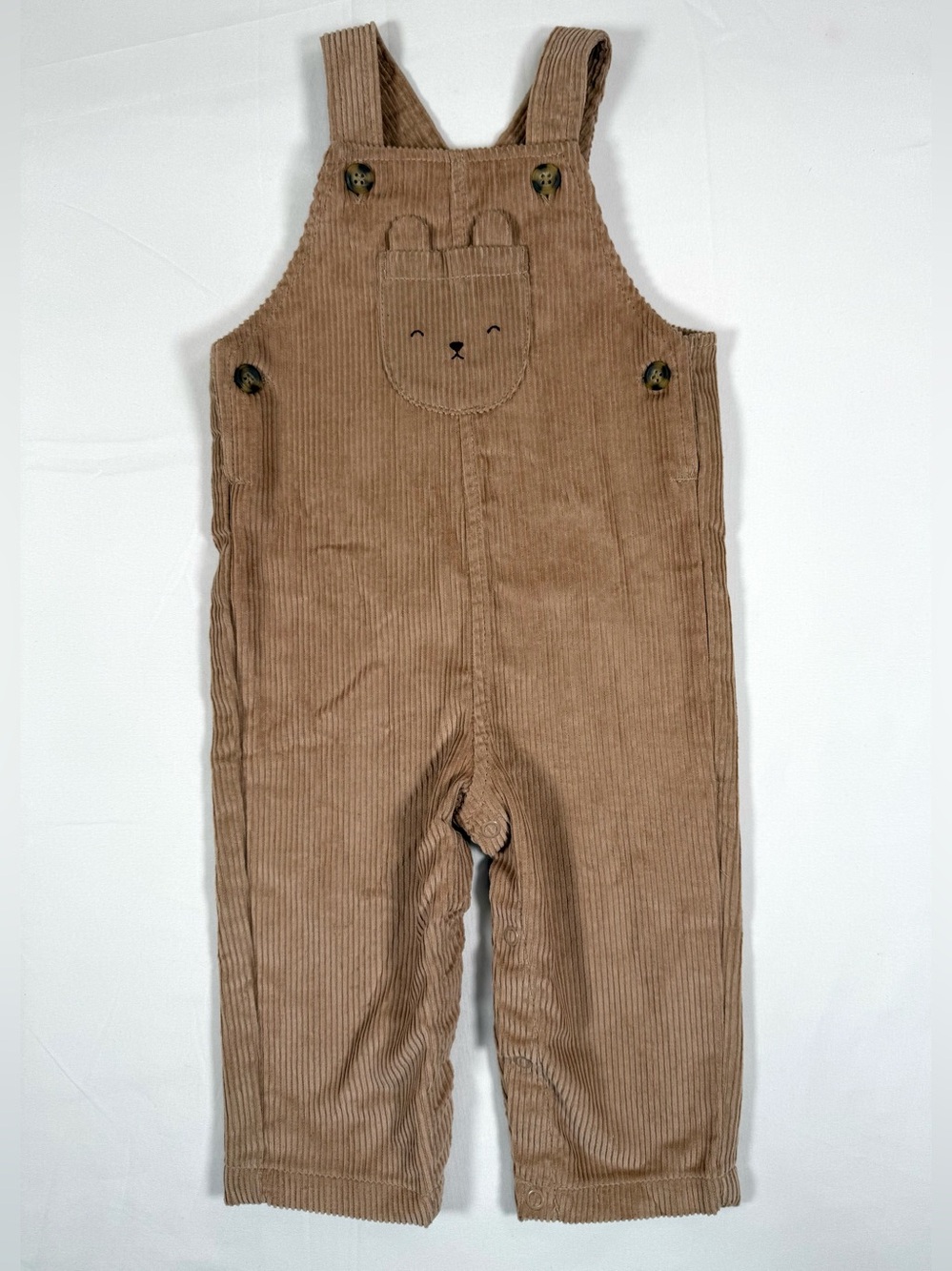 CARTERS Baby Boy Corduroy Bear Overalls 6-9M Cottagecore Woodland Preppy Fall